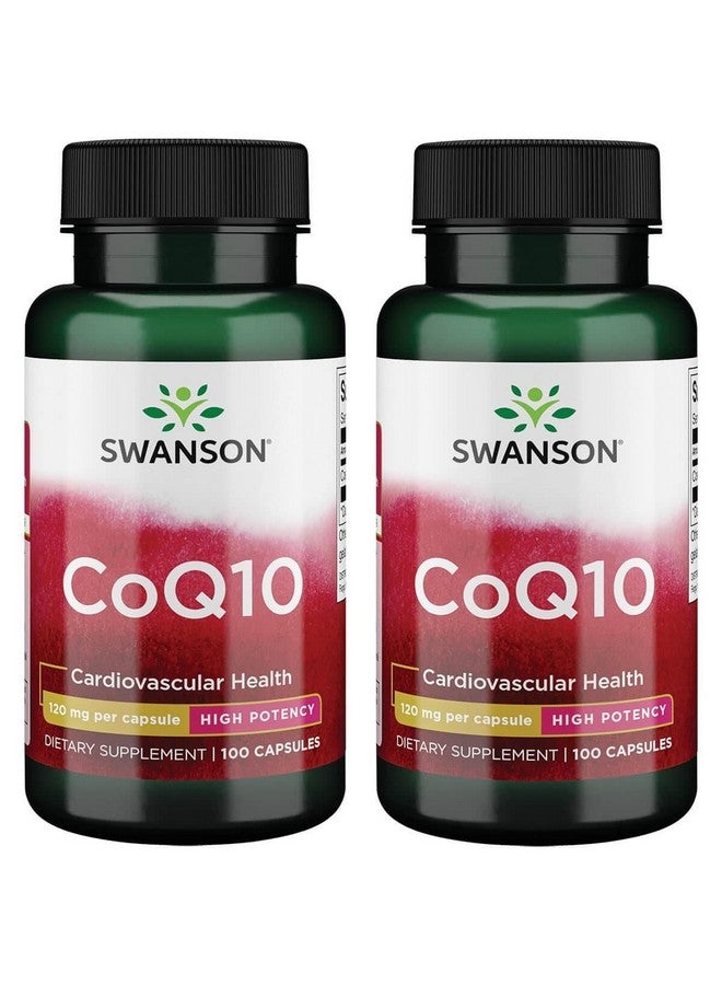 Swanson CoQ10 - Helps Promote Heart Health, Energy Support, & Aids Overall Cardiovascular System Health - Helps Maintain Coenzyme Q10 Supplement - (100 Capsules, 120mg Each) (2 Pack)