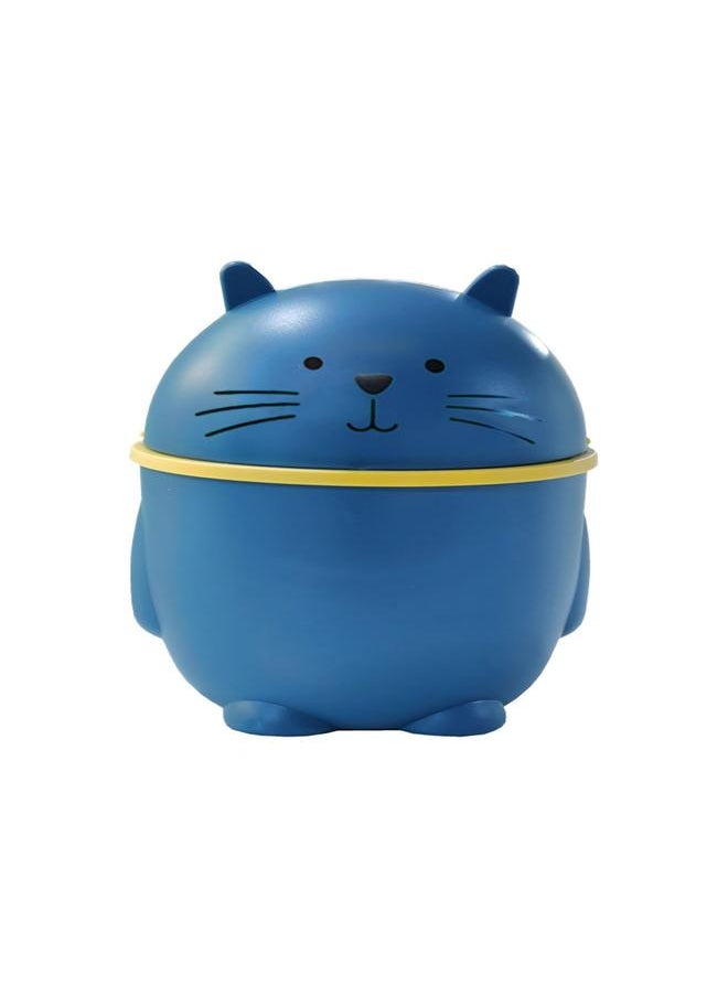 Thoraya Desktop Trash Can with Lid Plastic Cute Multipurpose Mini Wastebasket for Home Office Countertop Blue  - Image 1
