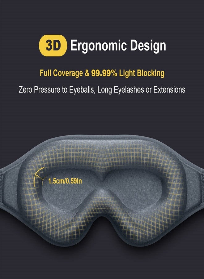Generic Eye Mask Sleeping Mask for Women Men, 3D Contoured Sleeping Mask for Light Blocking, Comfortable Adjustable Protector Sleep Mask for Travel Yoga with 2 Box Earplug - Image 3