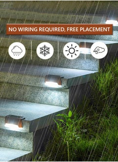 KHAJUL 12 Pieces Waterproof Solar Deck Lights, Outdoor LED Step Fence Wall Light Decoration for Yard Patio Stair Pathway (Warm White)  - Image 3