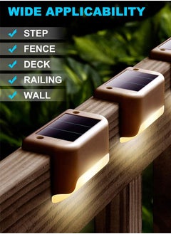 KHAJUL 12 Pieces Waterproof Solar Deck Lights, Outdoor LED Step Fence Wall Light Decoration for Yard Patio Stair Pathway (Warm White)  - Image 4