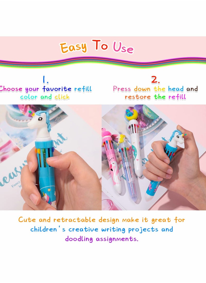 KASTWAVE Ballpoint Pen, 24 Pack 0.5mm 10-in-1 Multicolor Ballpoint Pen 10 Colors Retractable Ballpoint Pens  - Image 4