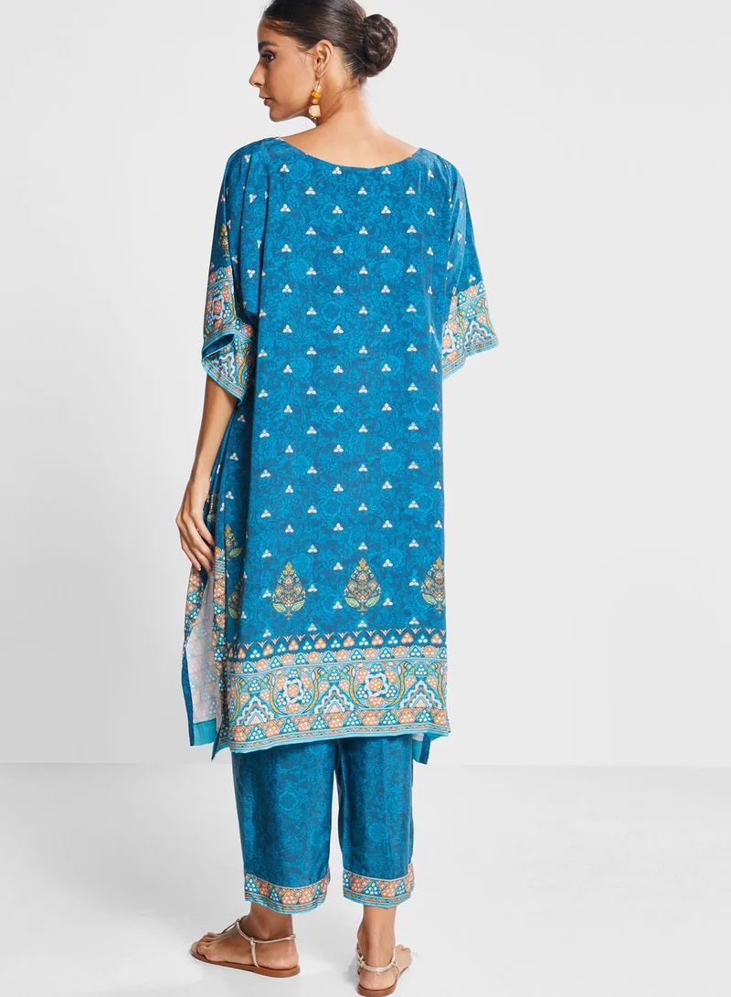 Biba Printed Kaftan & Pants Set