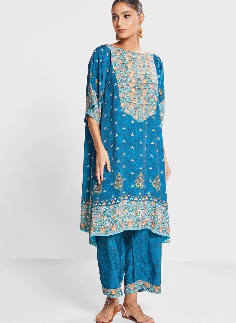 Biba Printed Kaftan & Pants Set