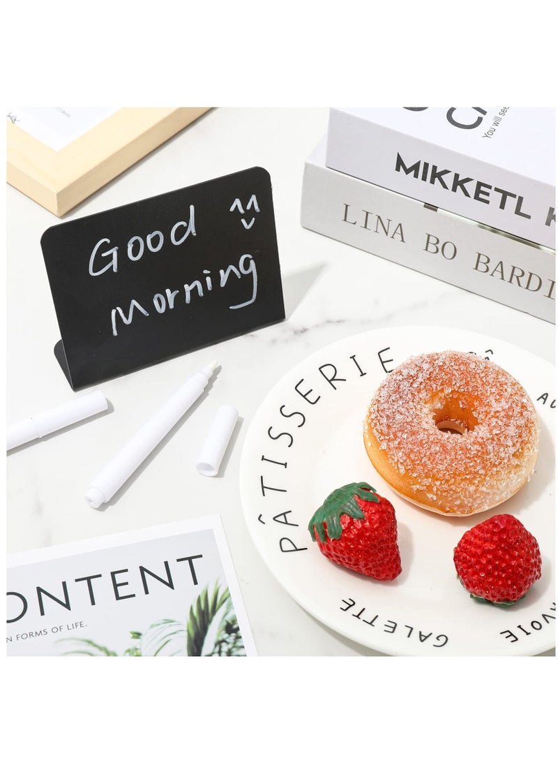 SYOSI Mini Chalkboard Signs with 3 Marker Pens and 1 Gray Cleaning Cloth Small Black Chalk Board Signs Erasable Rectangle Chalkboard for School Message Board Sign Wedding Birthday PartyPackage Cont  - Image 3