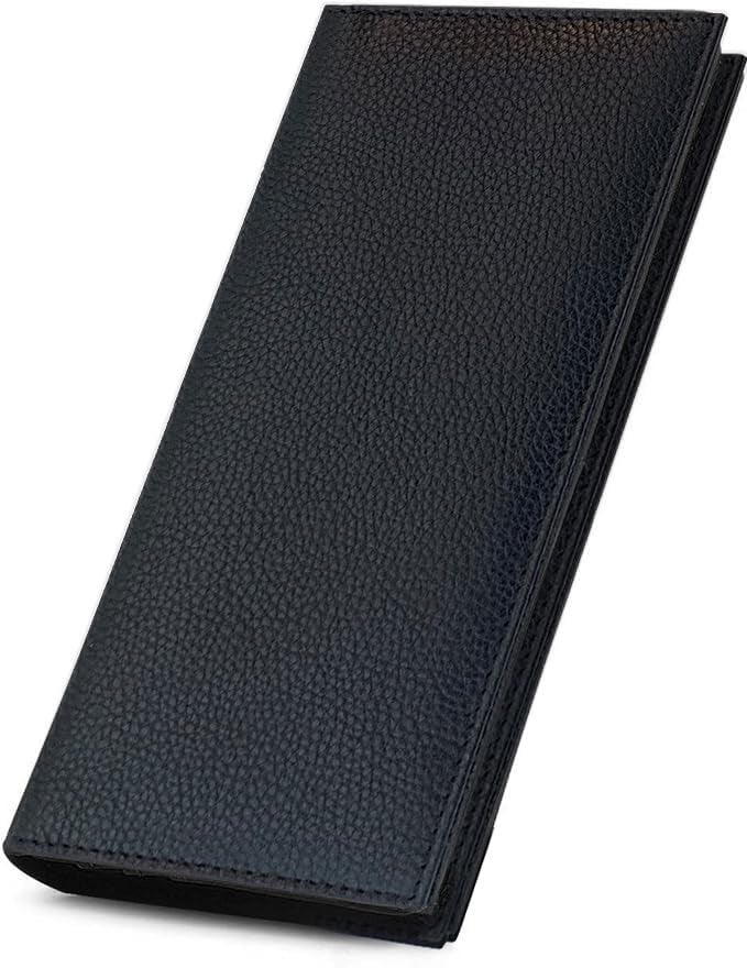 123 Cheap Checks Black Basic Genuine Leather Checkbook Cover For Men & Women - Image 1