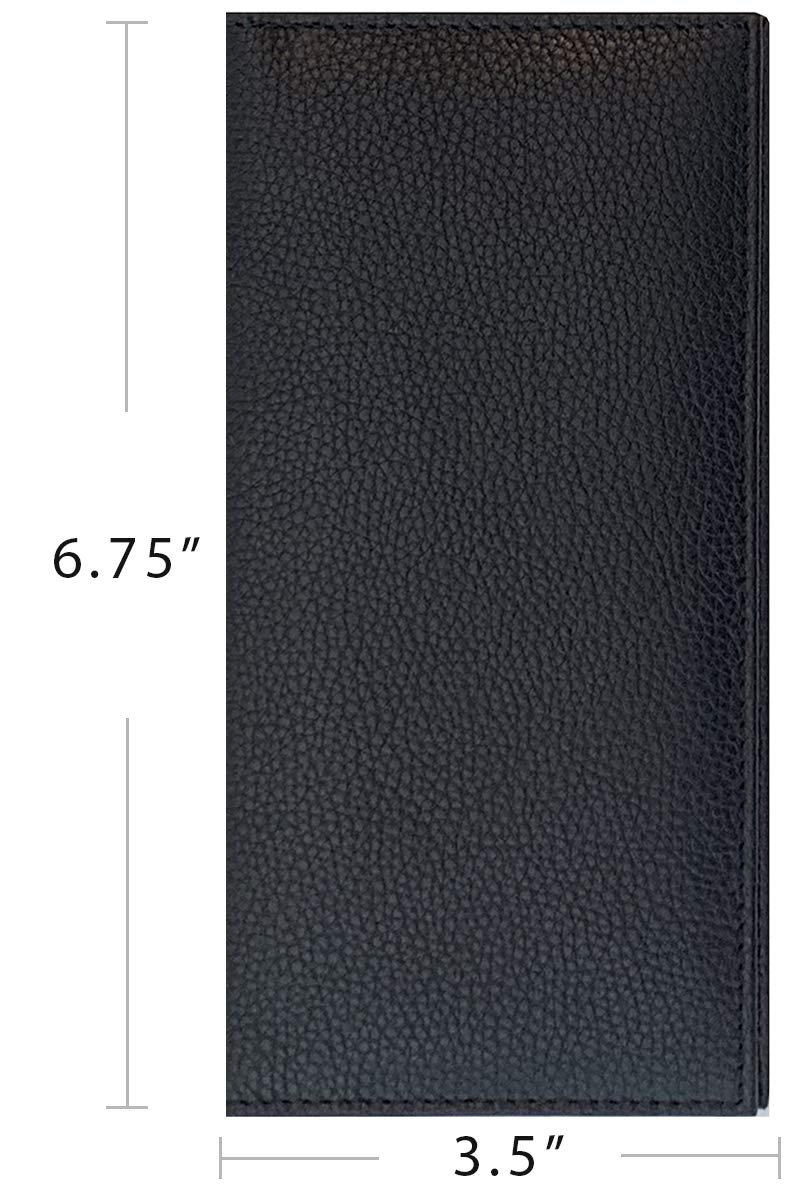 123 Cheap Checks Black Basic Genuine Leather Checkbook Cover For Men & Women - Image 4