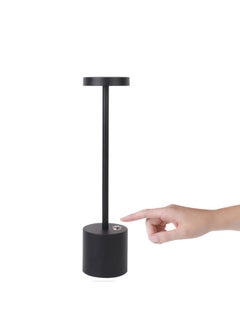 Touch Rechargeable I-shaped Table Lamp Bedroom Bedside Table Lamp Simple Modern American Bar Nightlight Feeding Table Lamp-Light Source Power:Thickened 1800 MA Three-color Dimming Stepless Dimming-Light Color:Gentleman Black (button Touch)