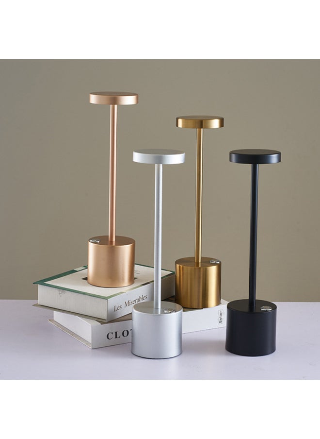 Generic - Touch Rechargeable I-shaped Table Lamp Bedroom Bedside Table Lamp Simple Modern American Bar Nightlight Feeding Table Lamp-Light Source Power:Thickened 1800 MA Three-color Dimming Stepless Dimming-Light Color:Gentleman Black (button Touch) - Image 1
