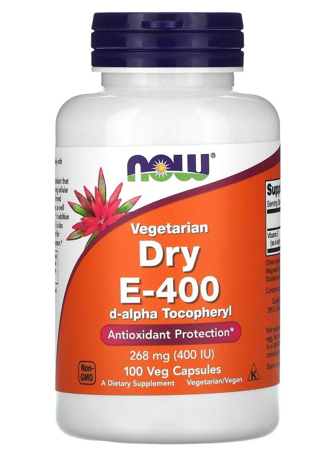 now Vegetarian Dry E-400 268 mg (400 IU) 100 Veg Capsules