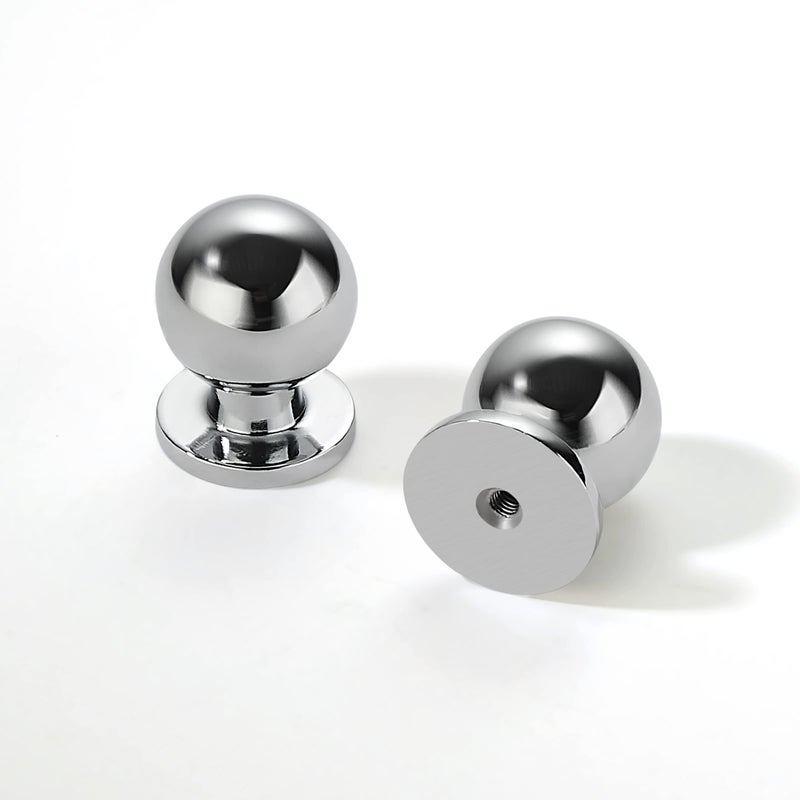Khtumeware 10 Pack 1 Inch Polished Chrome Kitchen Cabinet Knobs Dresser Drawer Ball Knobs Cabinet Hardware Zinc for Drawers - Image 2