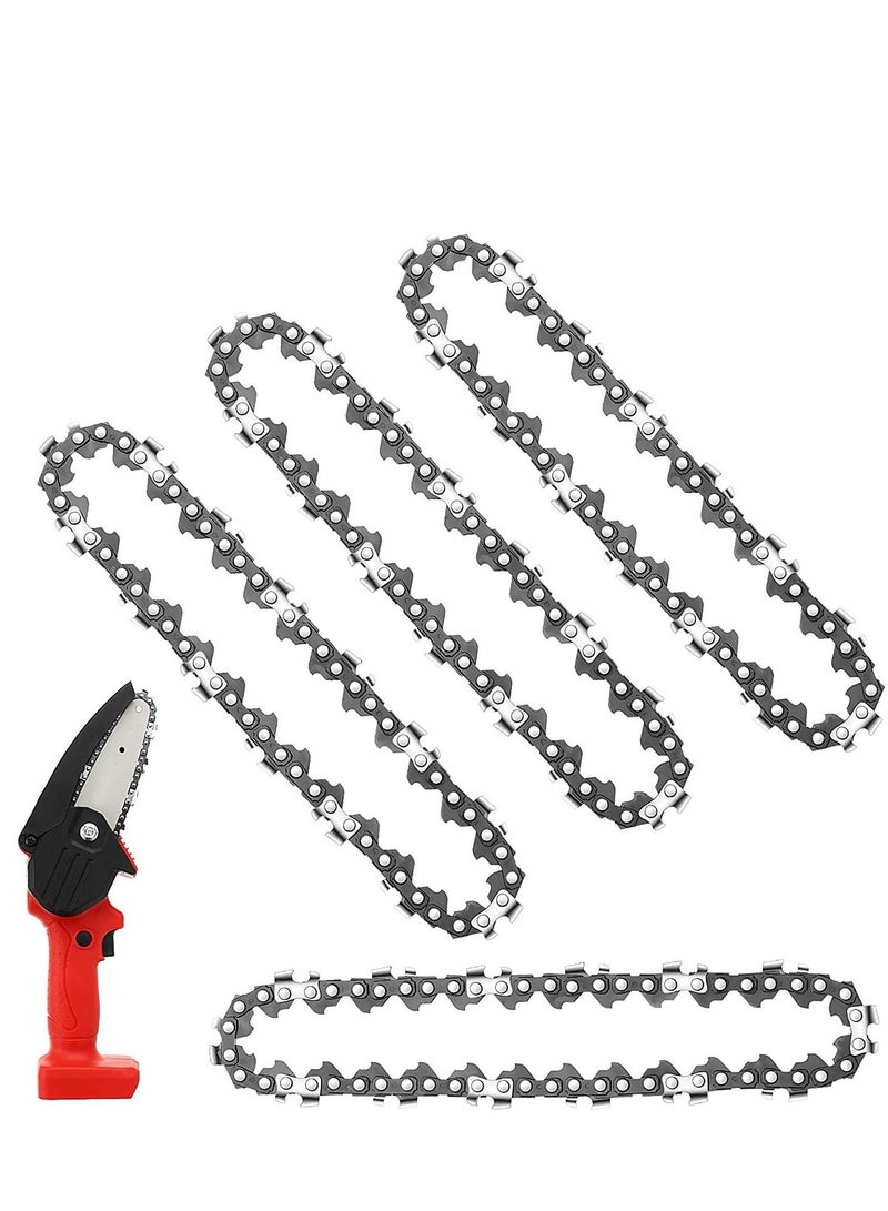 Excefore Mini Chainsaw Chain 4 Inch Replacement Cordless Electric Portable 24V Pruning Shears for Commercial Professional and Home Use (4 Pack)  - Image 1