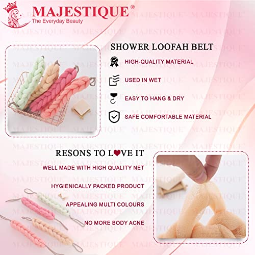Majestique Braided Loofah for Bathing – Back Scrubber Bath Belt for Women & Men, Body Scrubber for Gentle Exfoliation, Lofas for Bath, Soft Mesh Strap for Deep Cleansing – Combo Pack of 2 - Image 5
