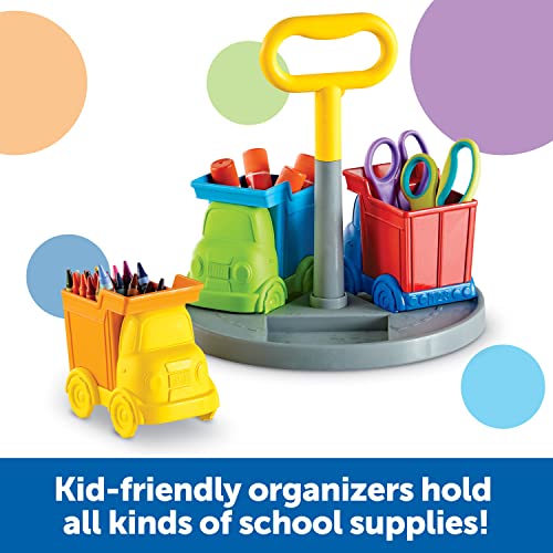 Learning Resources CreateaSpace Kiddy Center Trucks 5 Pieces Age 3 Kids Art Supply Storage Caddy Playroom and Classroom Organization School Supplies Organizer - Image 3
