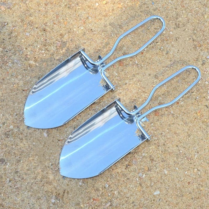 Toasis Garden Trowel Mini Outdoor Foldable Hand Shovel (Silver-2pcs) - Image 1