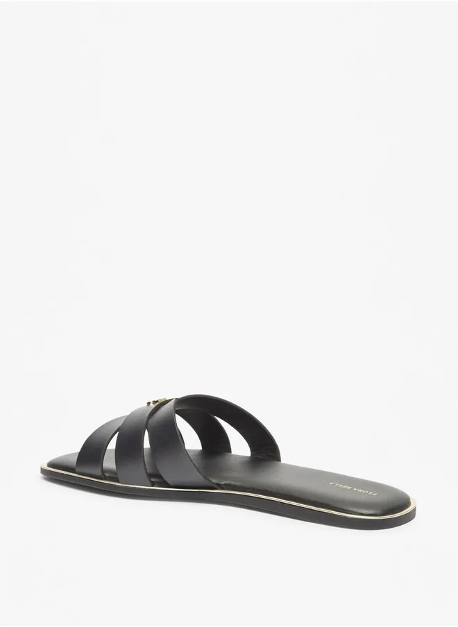 Flora Bella By Shoexpress Women's Logo Accent Slip-On Sandals
