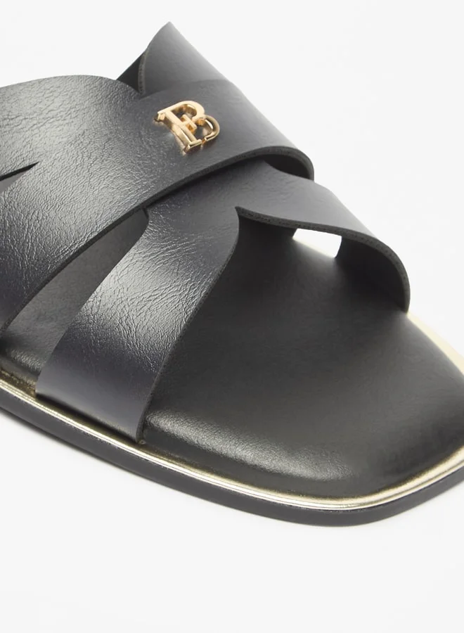 فلورا بيلا من شو إكسبرس Women's Logo Accent Slip-On Sandals
