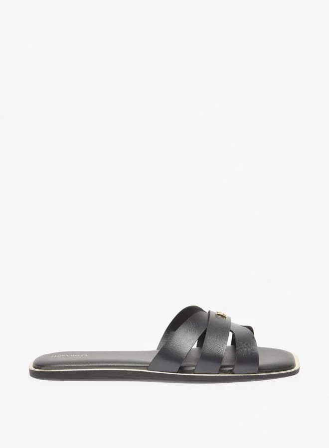 فلورا بيلا من شو إكسبرس Women's Logo Accent Slip-On Sandals