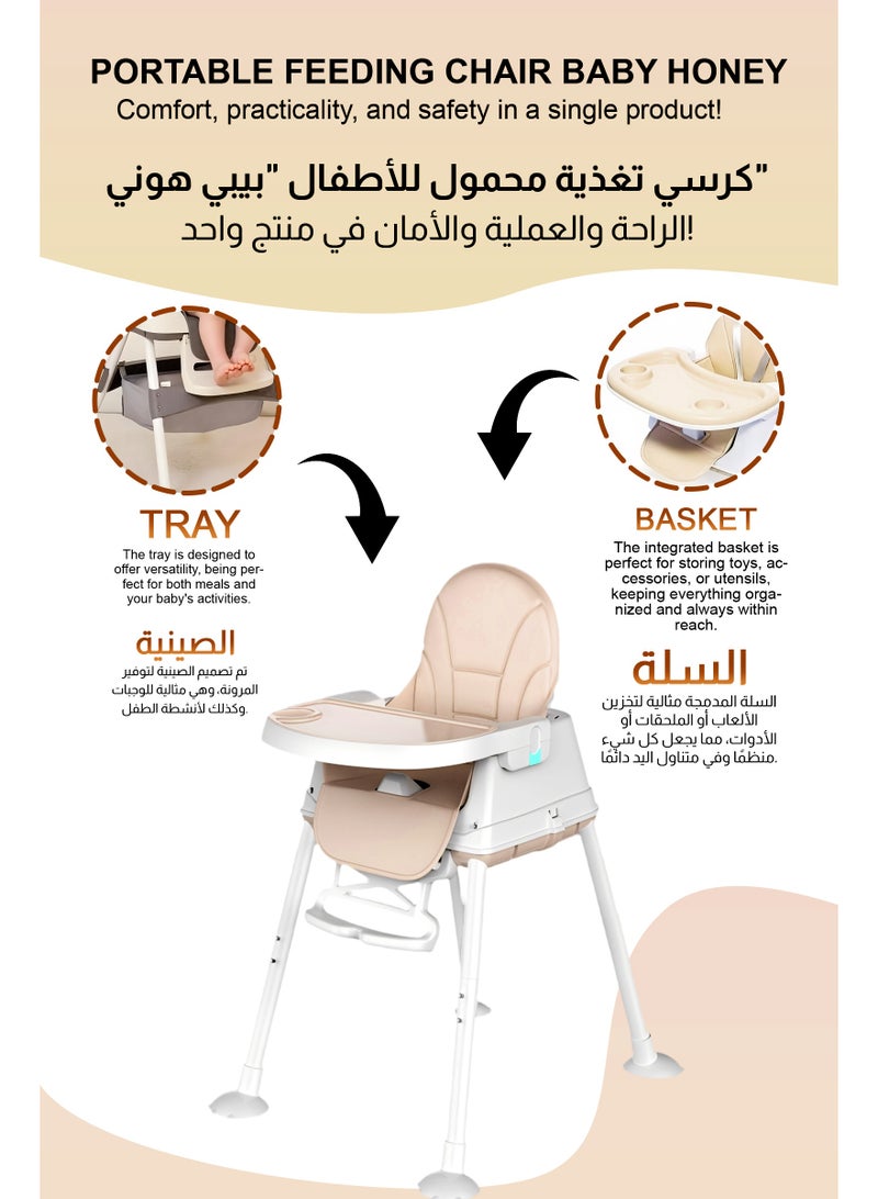 يو إل اتش واي سي كرسي طعام مرتفع للأطفال 4 في 1 - مقعد معزز لطاولة الطعام، كرسي طعام مرتفع قابل للتحويل مع عجلات، مقعد طعام وكرسي للأطفال الصغار - للأعمار من 6 أشهر - Image 5