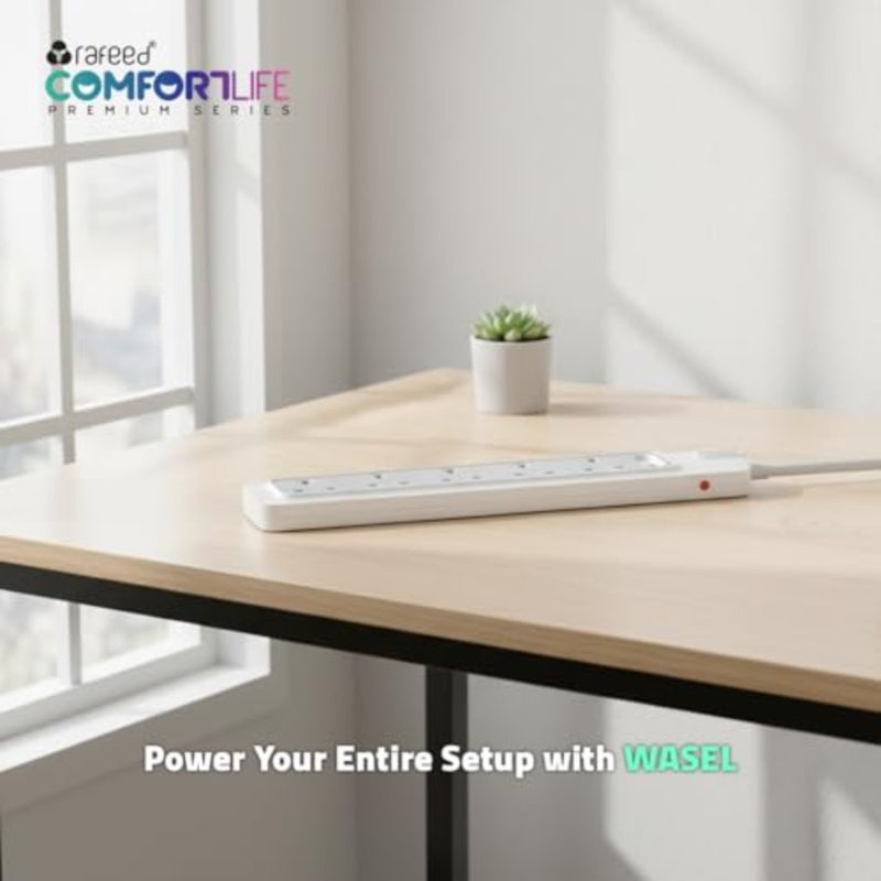 Power Extension 13A from 5 Gang,Extension Cord Cable with Master Switch, Surge Protected, Multi Plug Power strip for Home Office, 5 Years Warranty (3, Meters) - Image 4
