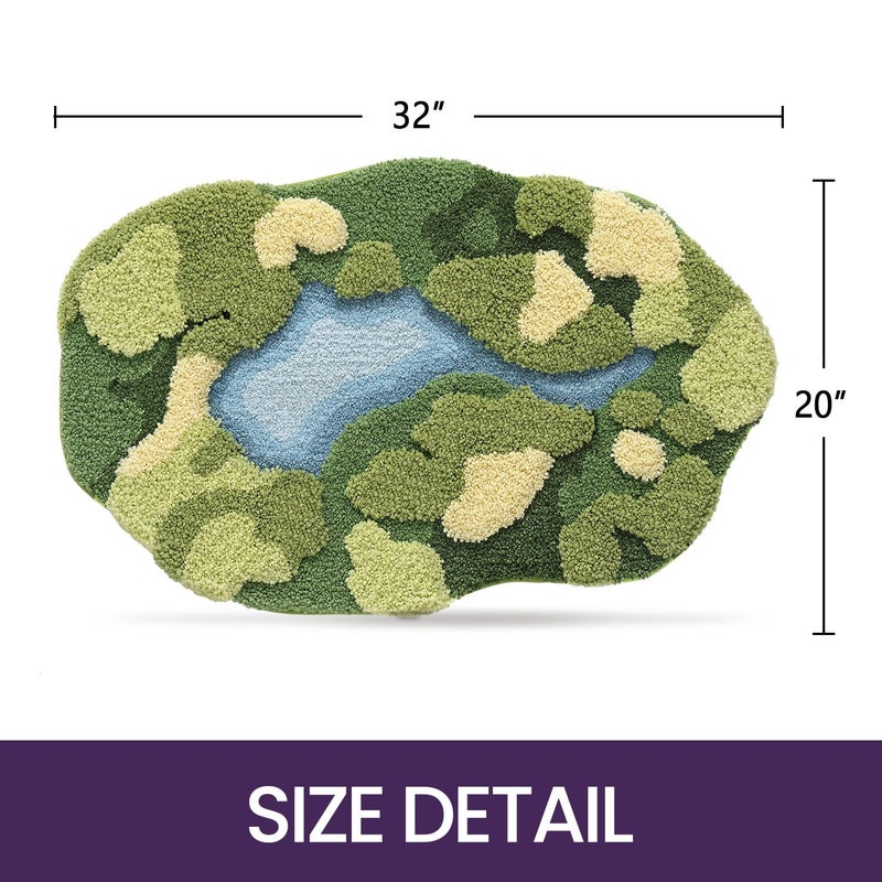 DEXI Moss Bath Mat  Ultra Thick Soft Green Bathroom Rug  Water Absorbent Non Slip Microfiber Rugs for Shower Floor  Sink  Bedroom  Home Accessories Decor  20x32  Moss Green - Image 2