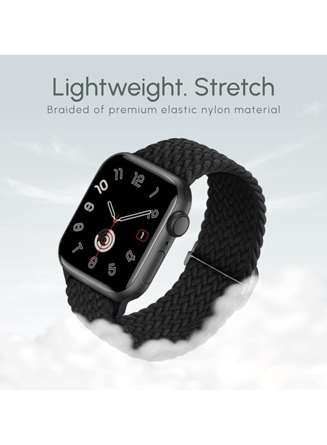 HablTech Elastic Braided Nylon Sport Strap Compatible with Apple Watch 44mm 45mm 46mm 49mm Compatible iWatch Series 11 10 9 8 7 6 5 4 Ultra Ultra2 Ultra3 SE Daily Use Wristband - Image 2