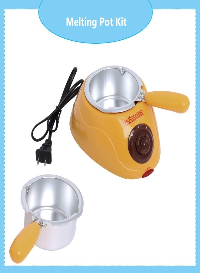 YUSUKEGU Chocolate Melting Pot Kit Heating Machine Electric Chocolate Tools Candy Chocolate Maker Electric Chocolatiere Melting Pot Candy Chocolate Maker Baking Handmade DIY Gourmet Tools Yellow - Image 5
