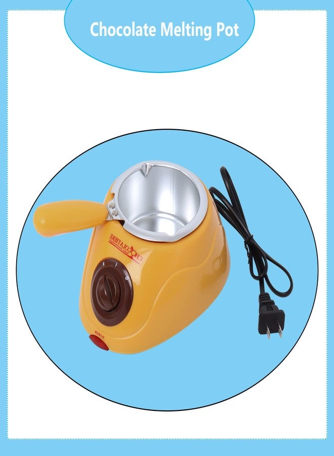 YUSUKEGU Chocolate Melting Pot Kit Heating Machine Electric Chocolate Tools Candy Chocolate Maker Electric Chocolatiere Melting Pot Candy Chocolate Maker Baking Handmade DIY Gourmet Tools Yellow - Image 2