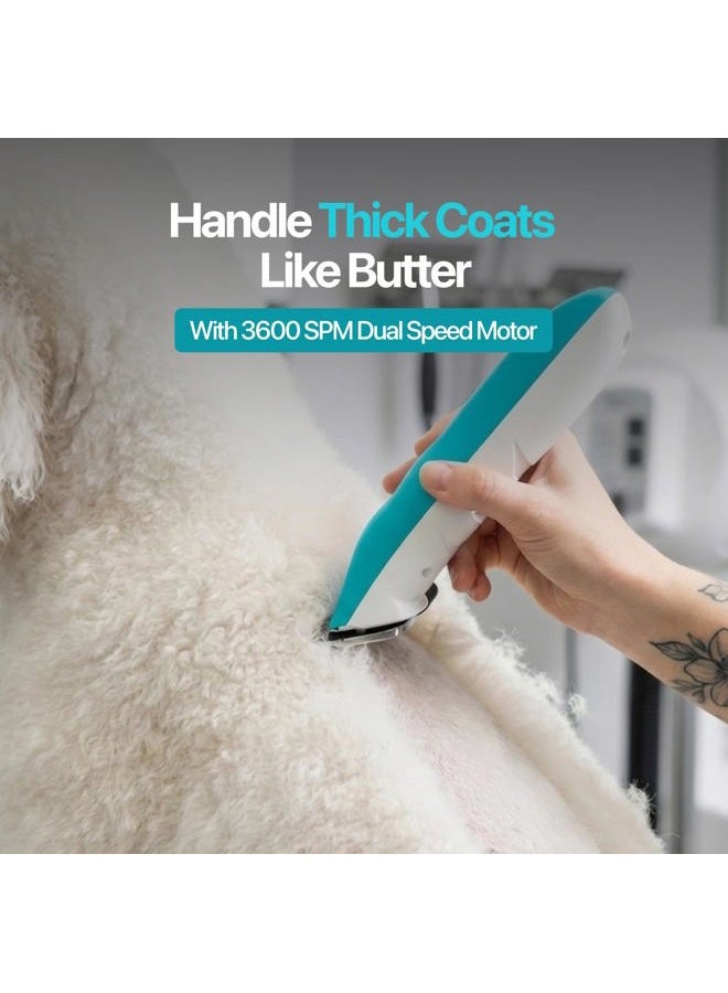 JOYZZE Falcon Cordless Clipper 2 Speed - Professional Grooming with Precision, Power, Low Noise, Dog Clippers for Grooming (Falcon Teal) - Image 5