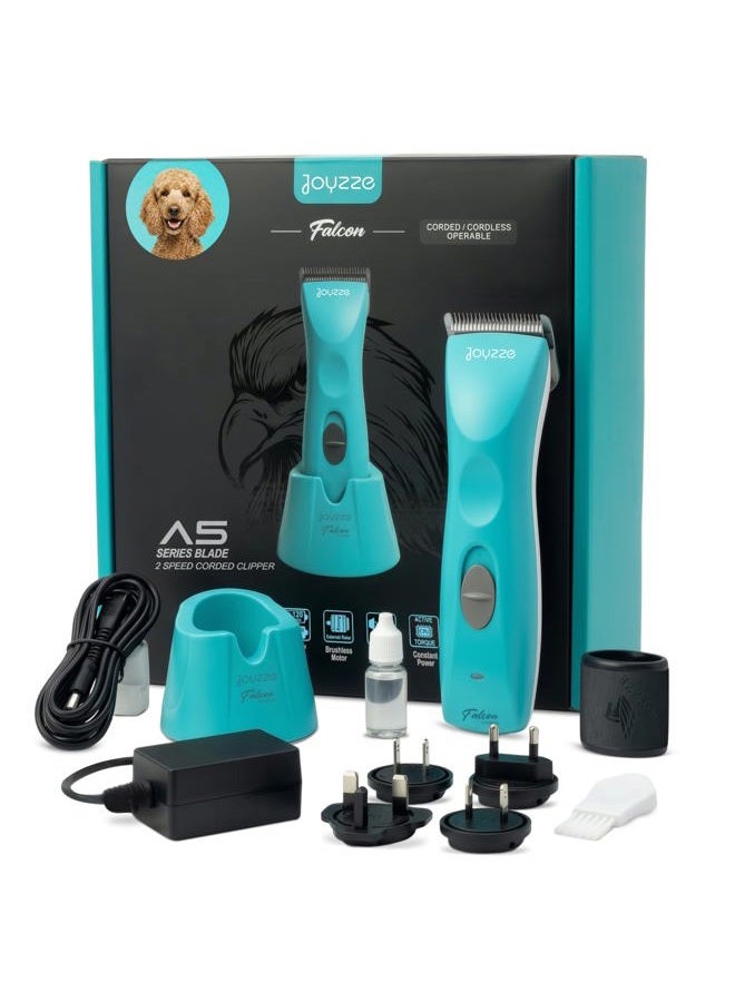 JOYZZE Falcon Cordless Clipper 2 Speed - Professional Grooming with Precision, Power, Low Noise, Dog Clippers for Grooming (Falcon Teal) - Image 1