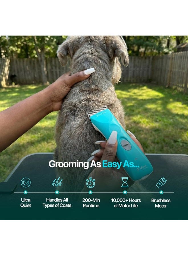 JOYZZE Falcon Cordless Clipper 2 Speed - Professional Grooming with Precision, Power, Low Noise, Dog Clippers for Grooming (Falcon Teal) - Image 3