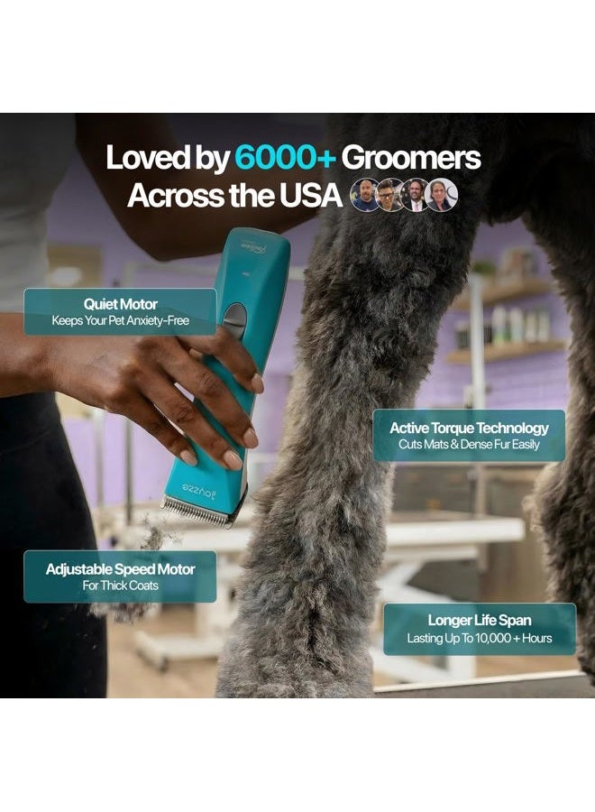 JOYZZE Falcon Cordless Clipper 2 Speed - Professional Grooming with Precision, Power, Low Noise, Dog Clippers for Grooming (Falcon Teal) - Image 4