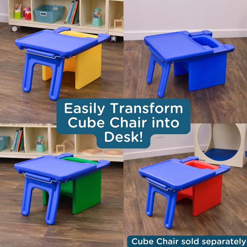 Children's Factory Edutray Kids Desk, Converts Cube Chair to Desk, Space-Saving Toddler Desk Converter, Homeschool & Classroom Study Desk, Safe, Durable & Easy to Clean - Image 4