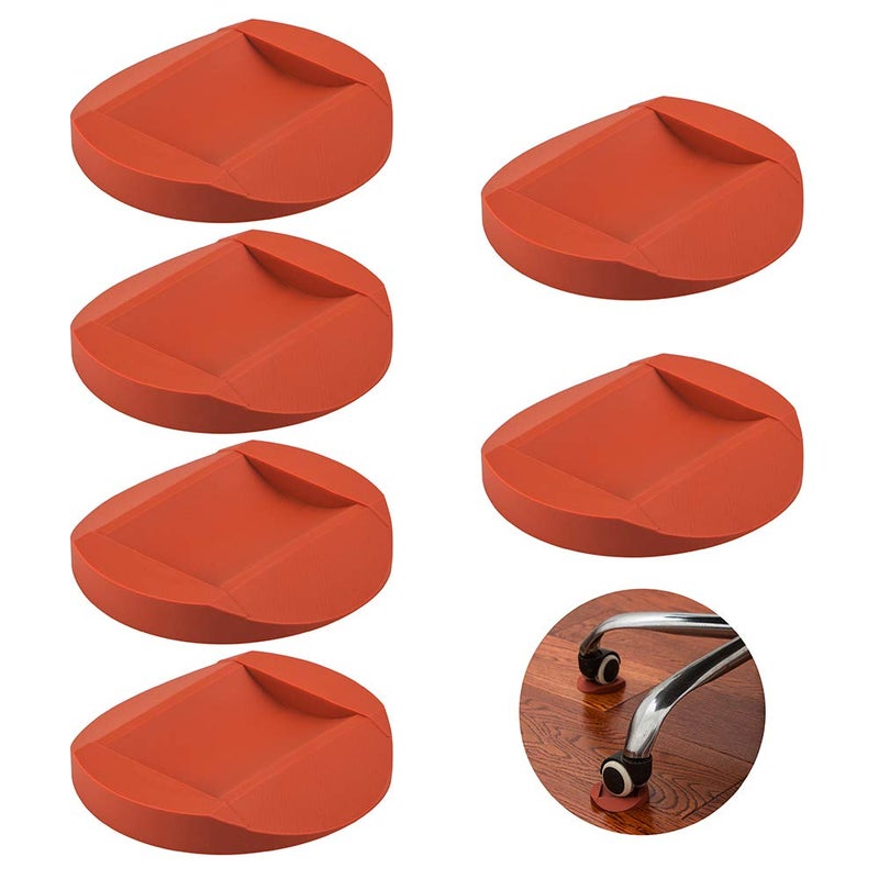 AIFUDA 6 Pcs Rubber Furniture Caster Cups, Aifuda Furniture Coasters Anti-Sliding Floor Grip Floor Protectors For All Floors & Wheels Of Furniture, Sofas And Bed - Image 1