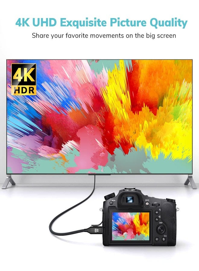 KELink Mini HDMI to HDMI Cable 3.3FT, [Aluminum Shell, Braided] High Speed 4K 60Hz HDMI 2.0 Cord, Compatible with Camera, Camcorder, Tablet and Graphics/Video Card, Laptop, Raspberry Pi Zero W - Image 3