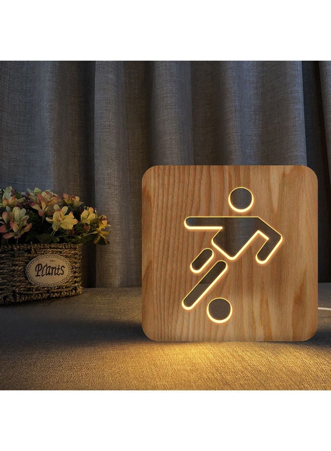 NIBEMINENT Wooden Table Lamp Brown 19*19cm - Image 5