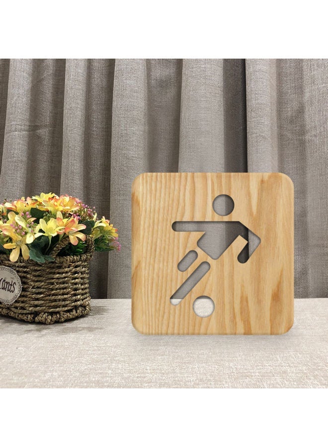 NIBEMINENT Wooden Table Lamp Brown 19*19cm - Image 3