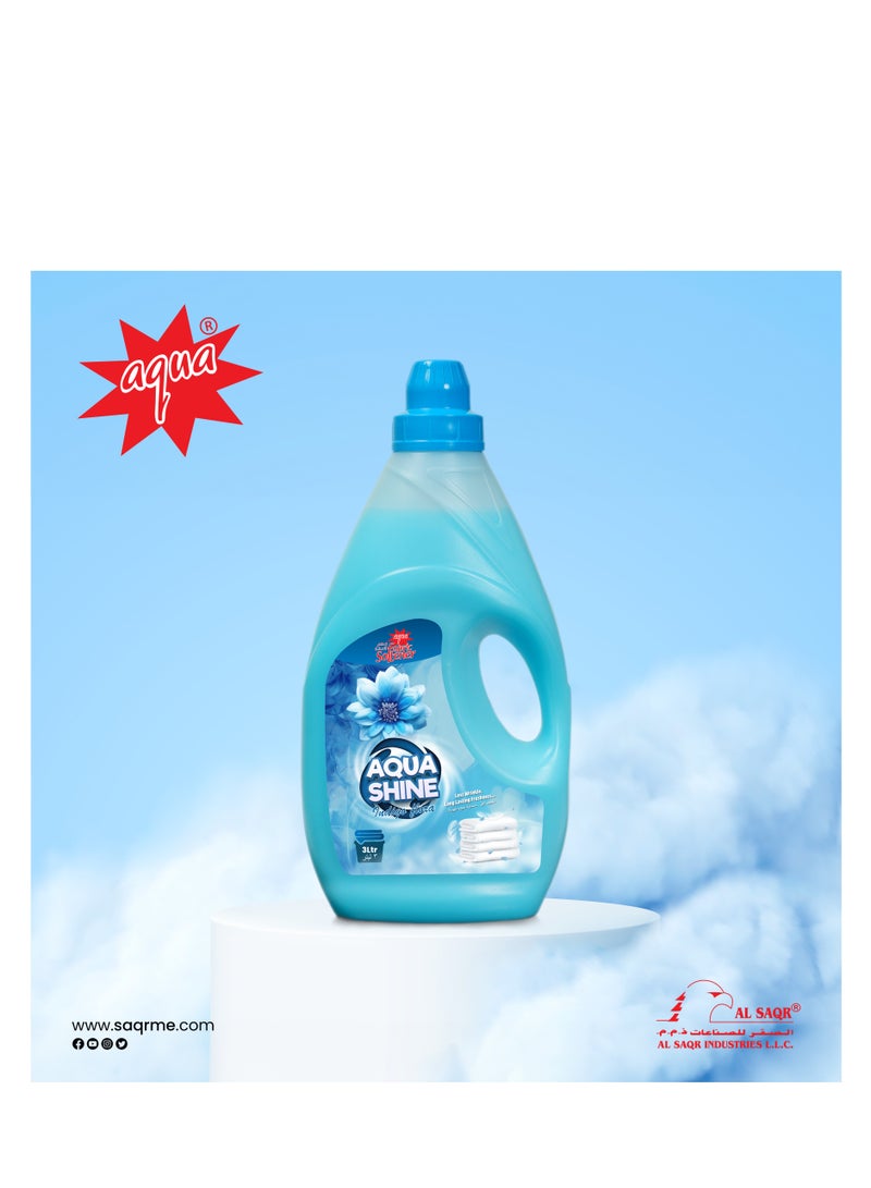 Aqua Aqua Shine Indigo Flora Fabric Softener 3L Long lasting Freshness and Wrinkle Reduction  - Image 1