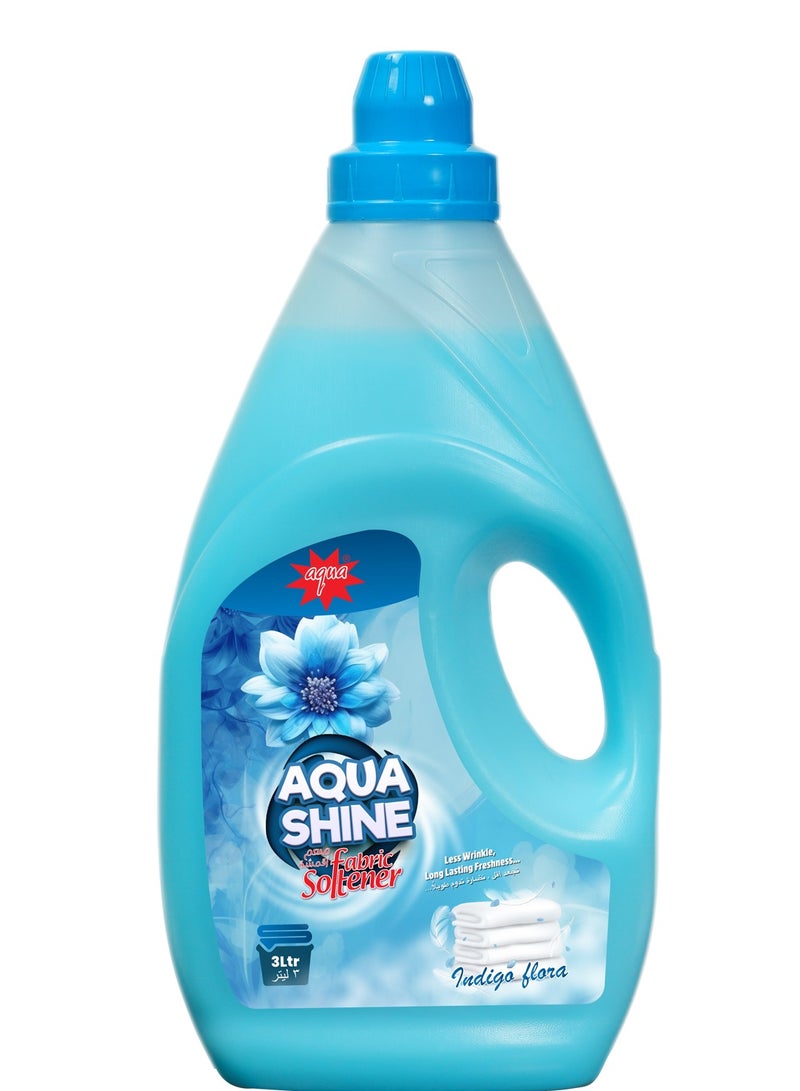 Aqua Aqua Shine Indigo Flora Fabric Softener 3L Long lasting Freshness and Wrinkle Reduction  - Image 2