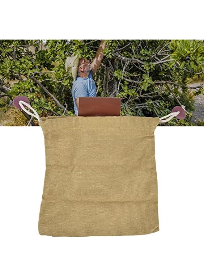 Generic Foraging Pouch for Hiking , Camping Outdoor Foraging Bag Leather Waxed Canvas Foraging Pouch watertight Leather Belt Pouch Fruit Picking Bag(PU khaki) , Multi Purpose Storage Bag for Camping - Image 2