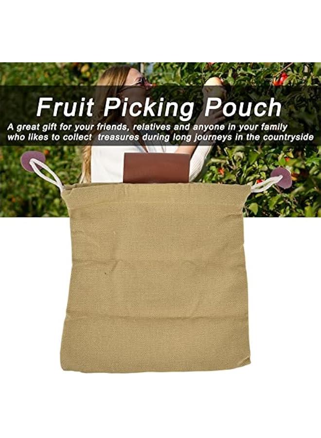 Generic Foraging Pouch for Hiking , Camping Outdoor Foraging Bag Leather Waxed Canvas Foraging Pouch watertight Leather Belt Pouch Fruit Picking Bag(PU khaki) , Multi Purpose Storage Bag for Camping - Image 5