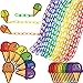 RAINBOW TOYFROG Chain Link Math Manipulatives 240 C Clips Plastic Chain Links 20 Ice Cream Cards for Counting Linked Math Game Learning Resources for Kindergarten Sensory Bin Math Links Counting Toy - Image 2