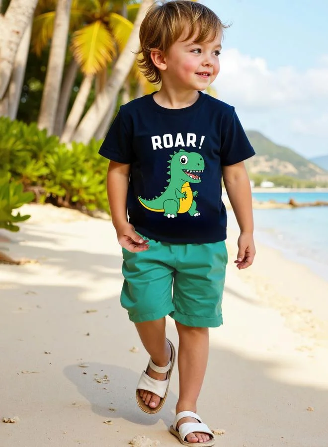 Take Two  Boys Graphic Print Shirt And Shorts Set for Men | Best Price UAE