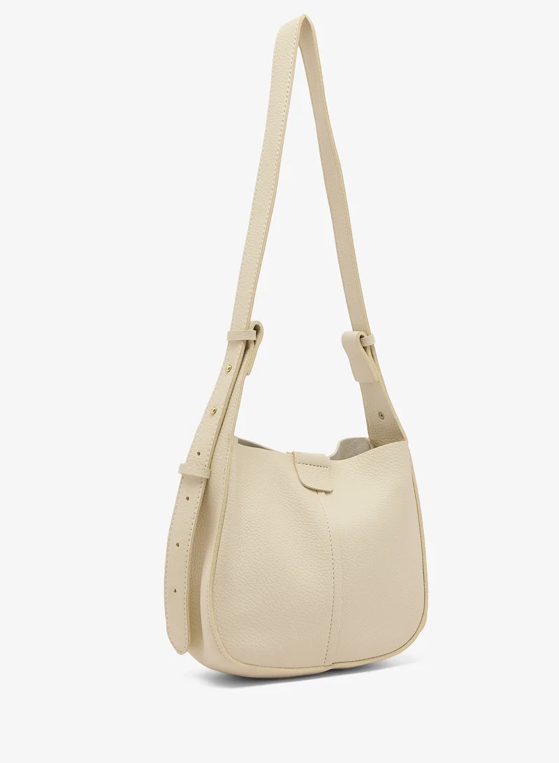 Ella White Messenger Crossbody Bag
