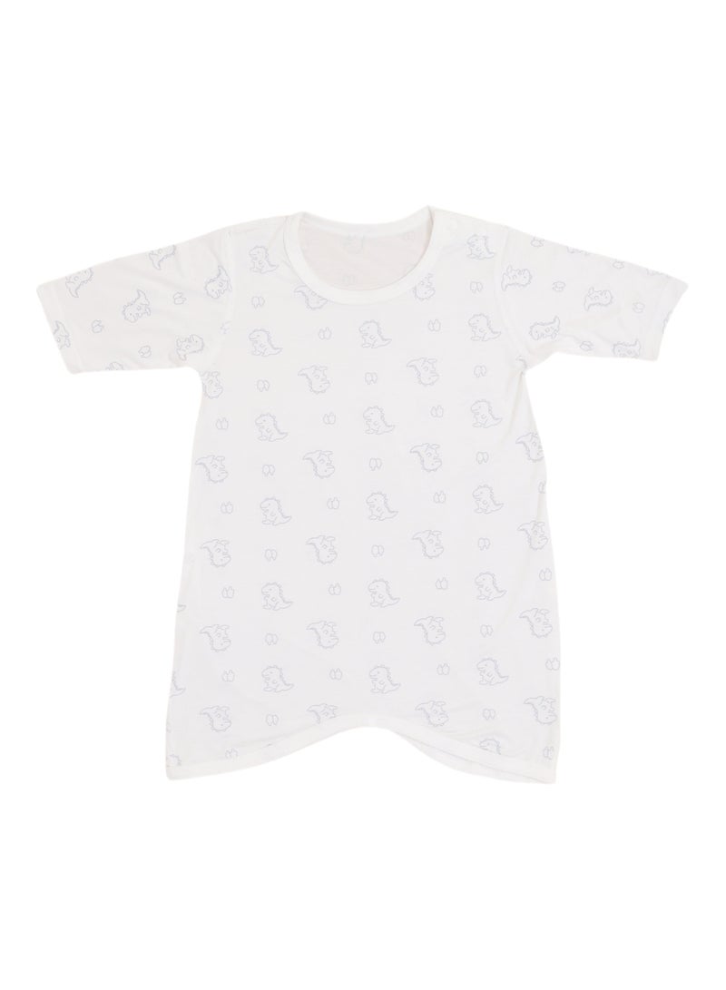 Baby Pullover Bodysuit - Short-sleeve, Lyocell Blend, Snap Crotch, Ultra-Light & Breathable - For 3-18 Months  - Image 2