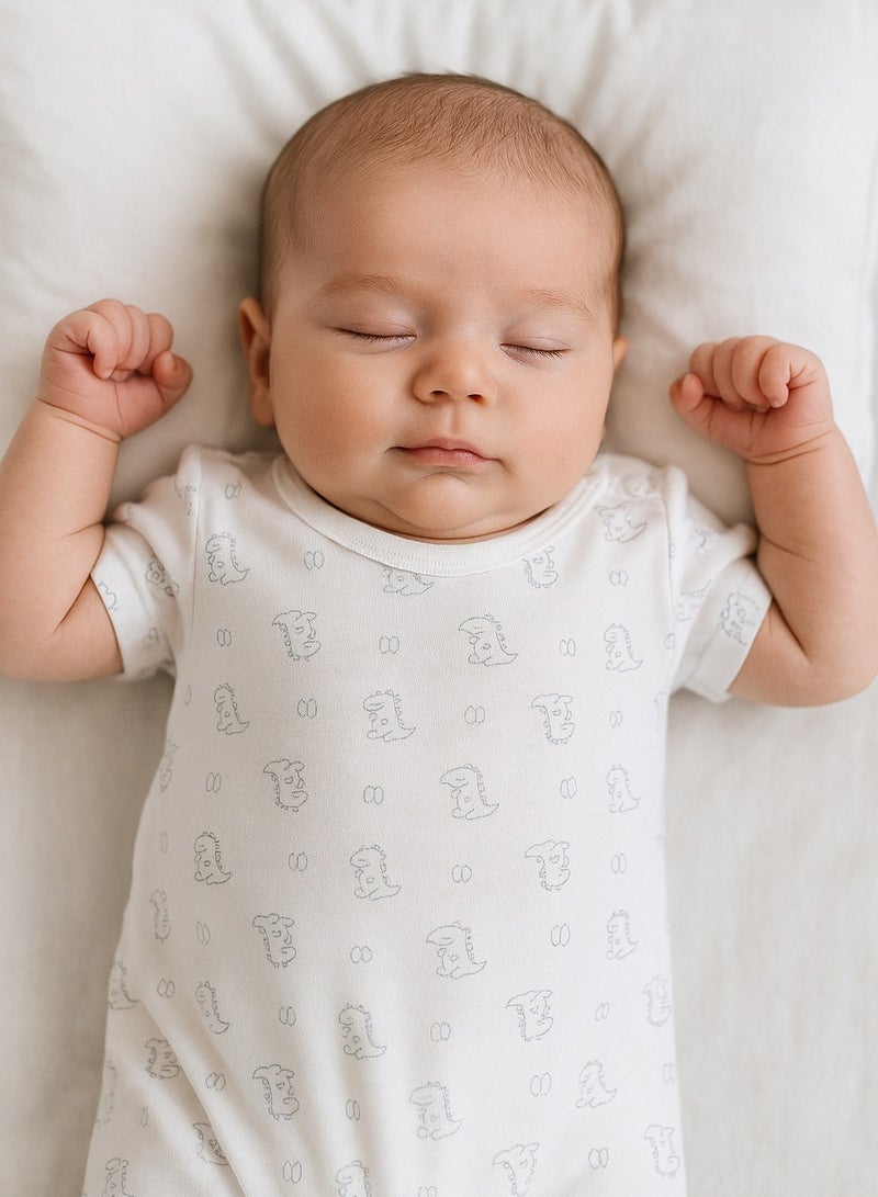 Baby Pullover Bodysuit - Short-sleeve, Lyocell Blend, Snap Crotch, Ultra-Light & Breathable - For 3-18 Months  - Image 1