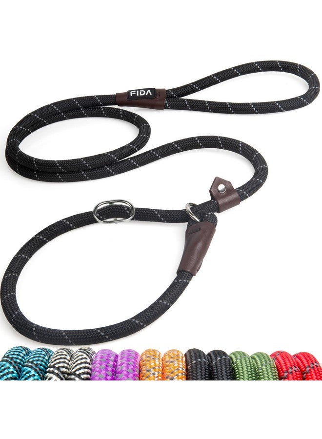 فيدا سلسلة فيدا المتينة للكلاب، بطول 6 أقدام × 1/2 بوصة، سلسلة حلقية متينة للكلاب، سلسلة مريحة قوية من الحبال للكلاب الكبيرة والمتوسطة، سلسلة تدريب للحيوانات الأليفة لا تسحب مع عاكس عالي (1/2 بوصة، أسود) - Image 1