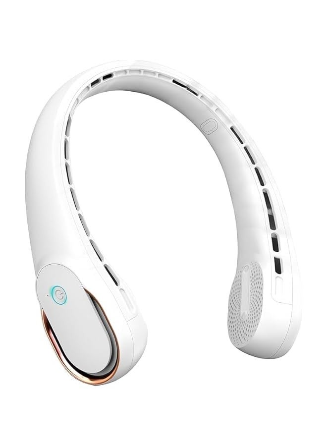 Portable Neck Fan, 360° Cooling, Super Quiet, Adjustable, No Blade, No Hair Twisting, Even Air Volume, Non-Slip, Quick Charge, standard, white - Image 1