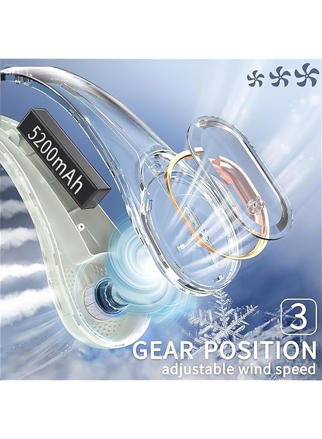 Portable Neck Fan, 360° Cooling, Super Quiet, Adjustable, No Blade, No Hair Twisting, Even Air Volume, Non-Slip, Quick Charge, standard, white - Image 4