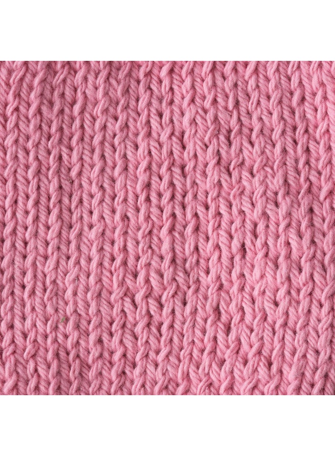 Lily Sugar 'N Cream Super Size Solid Yarn, 4oz, Gauge 4 Medium, 100% Cotton - Rose Pink - Machine Wash & Dry - Image 4